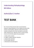 Understanding Pathophysiology 8th Edition Test Bank by Sue E&period; Huether &vert; Advanced NCLEX&comma; USMLE & Clinical Pathophysiology MCQs with Rationales