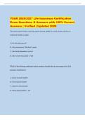 YEAR 2026&sol;2027 Life Insurance Certification&NewLine;Exam Questions & Answers with 100&percnt; Correct&NewLine;Answers &vert; Verified &vert; Updated 2026