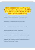 YEAR 2026&sol;2027 MA Cert Prep Final&NewLine;Exam Questions & Answers with 100&percnt;&NewLine;Correct Answers &vert; Verified & Updated&NewLine;2026 &vert; Guaranteed Success