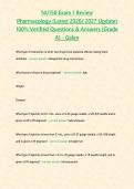 NU150 Exam 1 Review Pharmacology &lpar;Latest 2026&sol; 2027 Update&rpar; 100&percnt; Verified Questions & Answers &lbrace;Grade A&rcub; - Galen