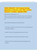 YEAR 2026&sol;2027 LPA Problem Solving&NewLine;Questions & Answers with 100&percnt; Correct&NewLine;Answers &vert; Verified &vert; Updated 2026