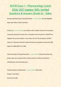 NU150 Exam 1 &ndash; Pharmacology &lpar;Latest 2026&sol; 2027 Update&rpar; 100&percnt; Verified Questions & Answers &lbrace;Grade A&rcub; - Galen&NewLine;&NewLine;