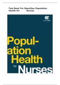 Test Bank OpenStax Population Health for Nurses Complete Chapters Questions and Verified Answers A&plus;&NewLine;