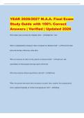 YEAR 2026&sol;2027 M&period;A&period;A&period; Final Exam&NewLine;Study Guide with 100&percnt; Correct&NewLine;Answers &vert; Verified &vert; Updated 2026