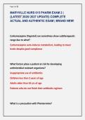 MARYVILLE NURS 615 PHARM EXAM 2 &vert; &NewLine;&lbrace;LATEST 2026&sol; 2027 UPDATE&rcub; COMPLETE &NewLine;ACTUAL AND AUTHENTIC EXAM &vert; BRAND NEW&excl; 