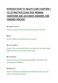INTRODUCTION TO HEALTH CARE CHAPTERS 1&NewLine;TO 23 PRACTICE EXAM 2026 PREMIUM&NewLine;QUESTIONS AND ACCURATE ANSWERS ONE&NewLine;HUNDRED PERCEN