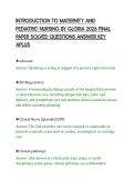INTRODUCTION TO MATERNITY AND&NewLine;PEDIATRIC NURSING BY GLORIA 2026 FINAL&NewLine;PAPER SOLVED QUESTIONS ANSWER KEY&NewLine;APLUS&NewLine;