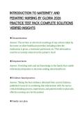 INTRODUCTION TO MATERNITY AND&NewLine;PEDIATRIC NURSING BY GLORIA 2026&NewLine;PRACTICE TEST PACK COMPLETE SOLUTIONS&NewLine;VERIFIED INSIGHTS&NewLine;