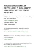 INTRODUCTION TO MATERNITY AND&NewLine;PEDIATRIC NURSING BY GLORIA 2026 STUDY&NewLine;GUIDE REVISION SHEET CORE CONCEPT&NewLine;BREAKDOWN