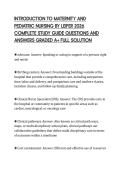 INTRODUCTION TO MATERNITY AND&NewLine;PEDIATRIC NURSING BY LEIFER 2026&NewLine;COMPLETE STUDY GUIDE QUESTIONS AND&NewLine;ANSWERS GRADED A&plus; FULL SOLUTION&NewLine;