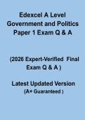 Edexcel A Level Government and Politics Paper 1 Exam 2026 &ndash; Complete Revision Guide