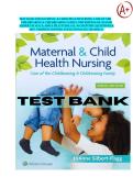 TEST BANK FOR MATERNAL & CHILD HEALTH NURSING CARE OF THE CHILDBEARING & CHILDREARING FAMILY &lpar;9TH EDITION&rpar; BY JOANNE SILBERT‑FLAGG & ADELE PILLITTERI&vert; ALL 56 CHAPTERS &vert; QUESTIONS & 100&percnt; VERIFIED ANSWERS AND RATIONALES &vert; GRADED A&plus;
