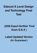 Edexcel A Level Design and Technology Final Test 2026 &ndash; Complete Revision Guide