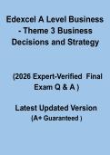 Edexcel A Level Business &ndash; Theme 3 Business Decisions and Strategy Exam 2026