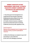 2026-2027 NEWEST ASSOCIATE IN RISK&NewLine;MANAGEMENT &lpar;ARM&rpar; EXAM &vert; ULTIMATE&NewLine;EXAM WITH CORRECT ANSWERS AND&NewLine;RATIONALES FOR CERTIFICATION&NewLine;SUCCESS