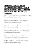 INTRODUCTORY CLINICAL&NewLine;PHARMACOLOGY 11TH EDITION&NewLine;QUESTION BANK 2026 COMPLETE&NewLine;QUESTIONS AND ACCURATE&NewLine;ANSWERS