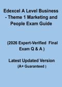 Edexcel A Level Business &ndash; Theme 1 Marketing and People Exam Guide 2026