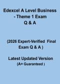 Edexcel A Level Business &ndash; Theme 1 Exam 2026 &ndash; Complete Revision Guide