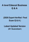 A Level Edexcel Business Q&A Exam 2026 &ndash; Complete Practice Questions & Revision Guide