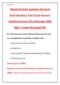 ALBERTA PESTICIDE APPLICATOR STRUCTURAL EXAM &ndash; 200&plus; QUESTIONS WITH CORRECT ANSWERS & RATIONALES &vert; PASS YOUR CERTIFICATION IN 2026&NewLine;&NewLine;