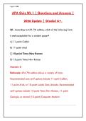 APA 7TH EDITION QUIZ &ndash; 140&plus; PRACTICE QUESTIONS WITH CORRECT ANSWERS & RATIONALES &vert; MASTER APA STYLE FOR STUDENT PAPERS&comma; IN-TEXT CITATIONS & REFERENCE LISTS&NewLine;&NewLine;