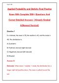 APPLIED PROBABILITY AND STATISTICS FINAL PRACTICE EXAM &ndash; 200&plus; QUESTIONS WITH COMPLETE ANSWERS & RATIONALES &vert; PASS YOUR STATISTICS FINAL WITH CONFIDENCE&NewLine;&NewLine;