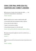 IOWA CORE FINAL PAPER 2026 FULL&NewLine;QUESTIONS AND CORRECT ANSWERS