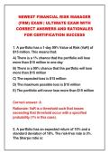 2026-2027 NEWEST FINANCIAL RISK MANAGER&NewLine;&lpar;FRM&rpar; EXAM &vert; ULTIMATE EXAM WITH&NewLine;CORRECT ANSWERS AND RATIONALES&NewLine;FOR CERTIFICATION SUCCESS