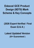 Edexcel GCE Product Design &lpar;9DT0&rpar; Mark Scheme & Key Concepts Exam Q&A &ndash; Complete Revision Guide