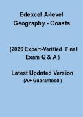 Edexcel A-Level Geography &ndash; Coasts Exam 2026 Complete Revision Guide