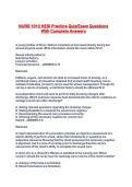 NURS 1010 HESI Practice Quiz&sol;Exam Questions With Complete Answers