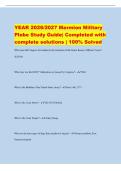 YEAR 2026&sol;2027 Marmion Military&NewLine;Plebe Study Guide&vert; Completed with&NewLine;complete solutions &vert; 100&percnt; Solved