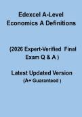 Edexcel A-Level Economics A Definitions Exam 2026 &ndash; Complete Key Terms & Revision Guide