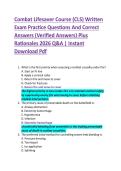 Combat Lifesaver Course &lpar;CLS&rpar; Written &NewLine;Exam Practice Questions And Correct &NewLine;Answers &lpar;Verified Answers&rpar; Plus &NewLine;Rationales 2026 Q&A &vert; Instant &NewLine;Download Pdf