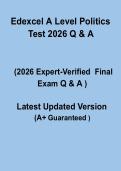 Edexcel A Level Politics Test 2026 &ndash; Complete Revision Guide & Practice Questions