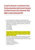 CompTIA Network&plus; Certification Exam &NewLine;Practice Questions And Correct Answers &NewLine;&lpar;Verified Answers&rpar; Plus Rationale 2026 &NewLine;Q&A&vert; Instant Download Pdf  