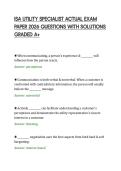 ISA UTILITY SPECIALIST ACTUAL EXAM&NewLine;PAPER 2026 QUESTIONS WITH SOLUTIONS&NewLine;GRADED A&plus;