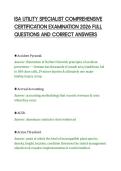 ISA UTILITY SPECIALIST COMPREHENSIVE&NewLine;CERTIFICATION EXAMINATION 2026 FULL&NewLine;QUESTIONS AND CORRECT ANSWERS&NewLine;