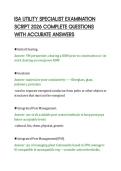 ISA UTILITY SPECIALIST EXAMINATION&NewLine;SCRIPT 2026 COMPLETE QUESTIONS&NewLine;WITH ACCURATE ANSWERS&NewLine;