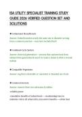 ISA UTILITY SPECIALIST TRAINING STUDY&NewLine;GUIDE 2026 VERIFIED QUESTION SET AND&NewLine;SOLUTIONS&NewLine;