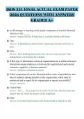 ISDS 351 FINAL ACTUAL EXAM PAPER&NewLine;2026 QUESTIONS WITH ANSWERS&NewLine;GRADED A&plus;&NewLine;