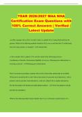 YEAR 2026&sol;2027 MAA NHA&NewLine;Certification Exam Questions with&NewLine;100&percnt; Correct Answers &vert; Verified &vert;&NewLine;Latest Update