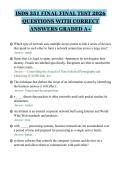 ISDS 351 FINAL FINAL TEST 2026&NewLine;QUESTIONS WITH CORRECT&NewLine;ANSWERS GRADED A&plus;&NewLine;