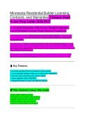 Minnesota Residential Builder Licensing EXAM STUDY GUIDE 2026&sol;2027 Accurate Questions with Correct Detailed Answers &vert;&vert; Newest Version
