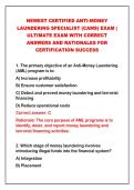 2026-2027 NEWEST CERTIFIED ANTI-MONEY&NewLine;LAUNDERING SPECIALIST &lpar;CAMS&rpar; EXAM &vert;&NewLine;ULTIMATE EXAM WITH CORRECT&NewLine;ANSWERS AND RATIONALES FOR&NewLine;CERTIFICATION SUCCESS