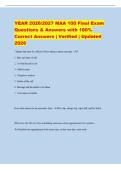 YEAR 2026&sol;2027 MAA 100 Final Exam&NewLine;Questions & Answers with 100&percnt;&NewLine;Correct Answers &vert; Verified &vert; Updated&NewLine;2026