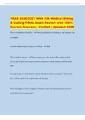 YEAR 2026&sol;2027 MAA 138 Medical Billing&NewLine;& Coding FINAL Exam Review with 100&percnt;&NewLine;Correct Answers &vert; Verified &vert; Updated 2026