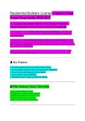 Residential Builders License EXAM STUDY GUIDE 2026&sol;2027 Accurate Questions with Correct Detailed Answers &vert;&vert; Newest Version