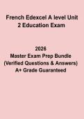 Edexcel A Level French &ndash; Unit 2 Education Exam 2026 Complete Revision Guide