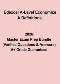Edexcel A-Level Economics A Definitions 2026 &ndash; Complete Key Terms & Revision Guide
